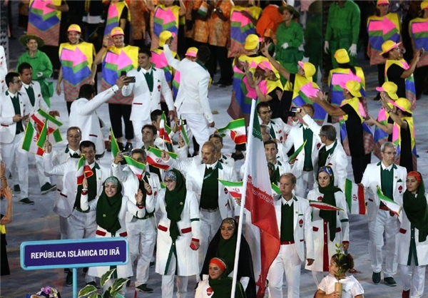 رژه کاروان ایران در افتتاحیه المپیک +تصاویر