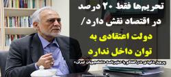 تحریم‌ها فقط 20 درصد در اقتصاد نقش دارد/ دولت اعتقادی به توان داخل ندارد