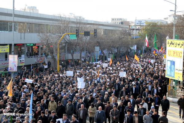 راهپیمایی مردم اردبیل در محکومیت اغتشاشگران
