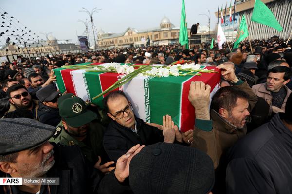 تشییع پیکر شهدای سانحه هواپیمای اوکراینی در همدان