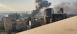 ویدیویی باکیفیت از لحظه انفجار آخرالزّمانی در بندر بیروت
