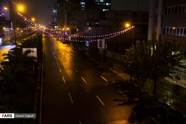 تهران و شیراز در اولین شب قرنطینه +عکس