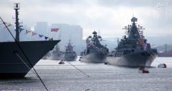حضور ناوشکن «سهند» در رژه دریایی روسیه + عکس