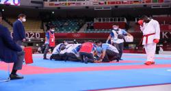 گزارش تصویری از لحظه مصدومیت شدید کاراته‌کار طلایی ایران