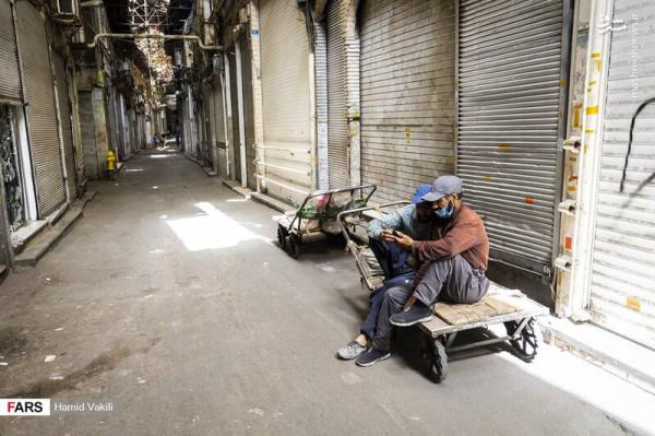 تصاویر| تعطیلی بازار تهران در پیک پنجم کرونا