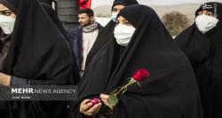 تصاویر| تشییع پیکر شهیده فاطمه اسدی در سنندج