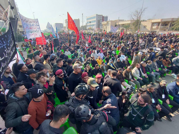 عکس|اجتماع ده‌ها هزار نفری در بصره به مناسبت سالگرد شهادت سردار سلیمانی