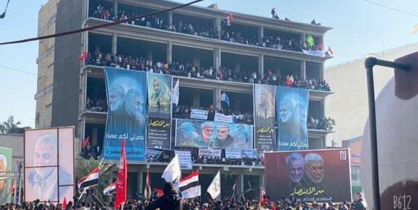 عکس|اجتماع ده‌ها هزار نفری در بصره به مناسبت سالگرد شهادت سردار سلیمانی