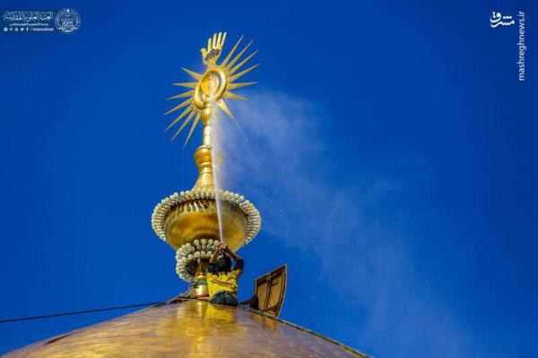 تصاویر| غبارروبی حرم حضرت علی(ع)