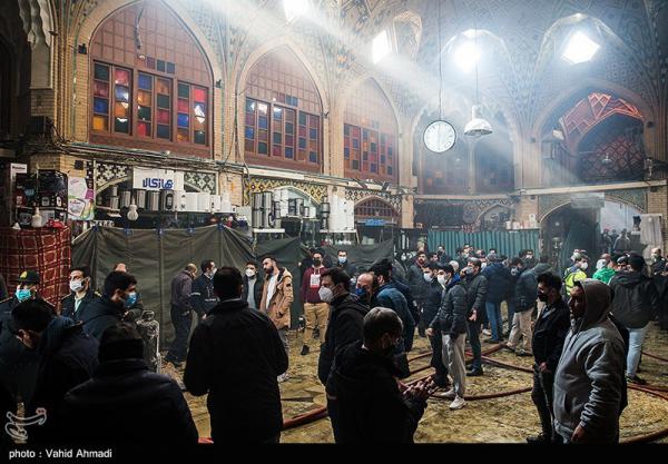 تصاویر| وقوع آتش‌سوزی در بازار تهران