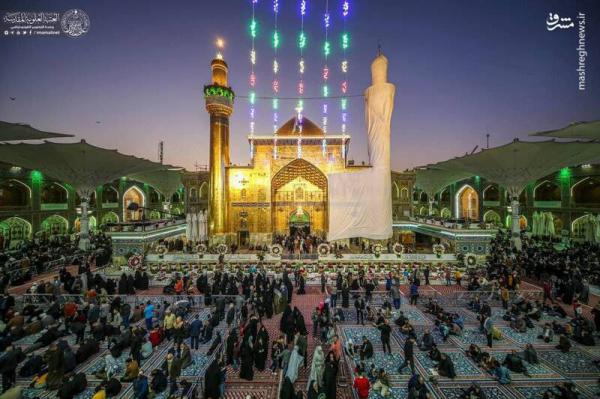 آذین بندی حرم علوی در آستانه ۱۳ رجب + عکس
