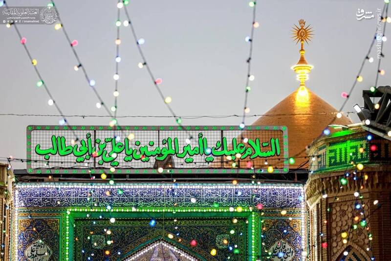 آذین بندی حرم علوی در آستانه ۱۳ رجب + عکس