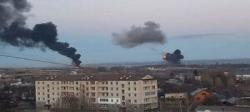 فیلم| آتش سنگین توپخانه روسیه بر روی پادگان ارتش اوکراین