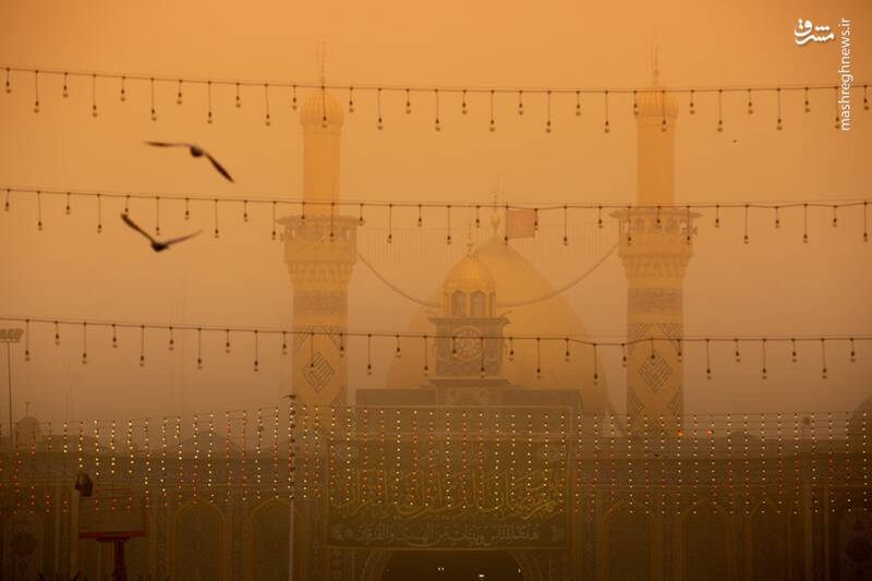 تصاویر| کربلا غرق در غبار