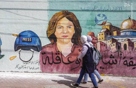 تصاویر| نقاشی دیواری از شیرین ابوعاقله در غزه