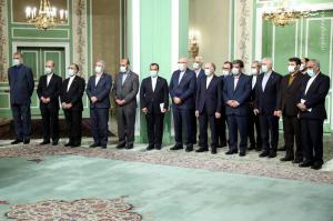 تصاویر| نشست مطبوعاتی روسای جمهور ایران و تاجیکستان