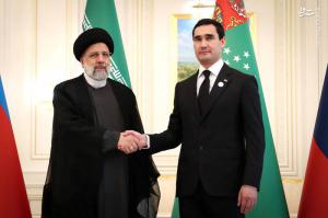 تصاویر| دیدار رئیسی با رئیس جمهور ترکمنستان