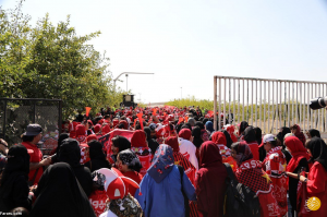 عکس|  اولین حضور دختران پرسپولیسی در ورزشگاه آزادی