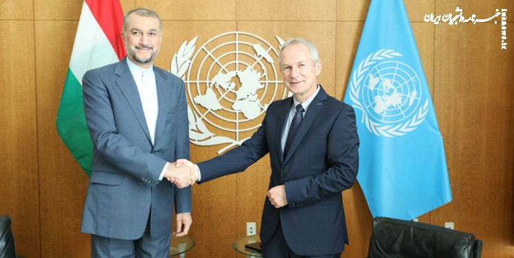  امیرعبداللهیان با رئیس مجمع عمومی سازمان ملل دیدار کرد 