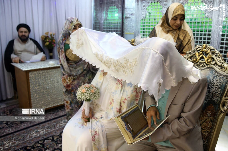 تصاویر| مراسم ازدواج ۳۵ زوج در حرم شاه عبدالعظیم