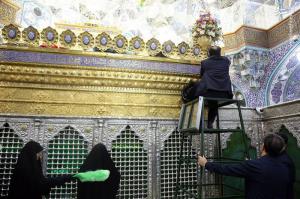 تصاویر| سیاه‌پوش شدن حرم حضرت معصومه (س) در آستانه فاطمیه