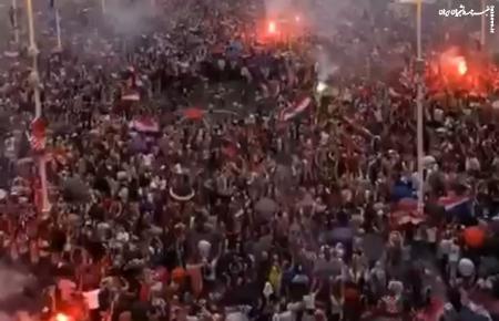 جشن خیابانی مردم کرواسی بعد از عنوان سومی در جام جهانی +فیلم