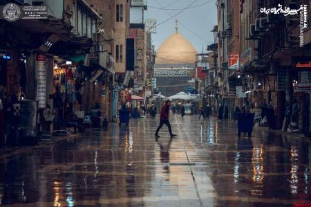 فیلم| بارش باران در حرم امام علی علیه‌السلام