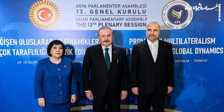 رؤسای مجالس ایران، ترکیه و آذربایجان با یکدیگر دیدار کردند