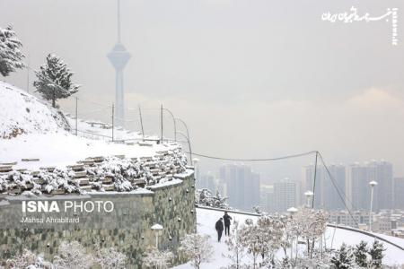 آلودگی هوای تهران در روز  برفی
