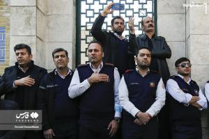 تشییع پیکر آتشنشان شهید قریب رضا دارابی