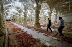 تصاویر| سفره افطاری در صحن حضرت زهرا(س) در نجف