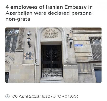 باکو چهار دیپلمات ایرانی را عنصر نامطلوب اعلام کرد