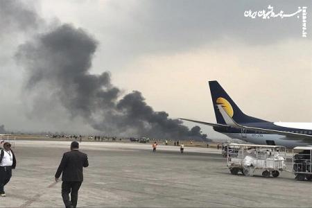 هواپیمای فلای دبی هنگام برخاستن از فرودگاه کاتماندو آتش گرفت