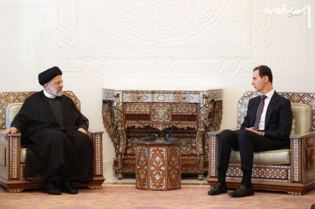 عکس| دیدار و گفت‌وگوی رئیسی و بشار اسد