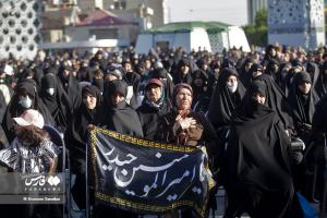 تصاویر| اجتماع عظیم عزاداران امام صادق(ع) در میدان امام حسین(ع) تهران