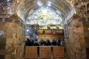 تصاویر| گل‌آرایی ضریح حرم حضرت معصومه(س)