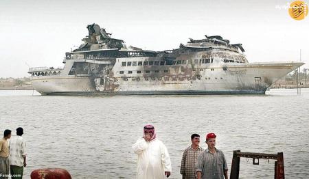 فیلم| کشتی لاکچری صدام در آب‌های اروند/  از دستشویی طلا تا پرده‌های ابریشمی