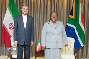 تصاویر| دیدار امیرعبداللهیان با «نالدی پاندور» وزیر خارجه آفریقای جنوبی