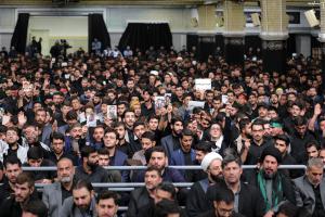 مراسم عزاداری اربعین حسینی با حضور هیئت‌های دانشجویی در محضر رهبر انقلاب +عکس