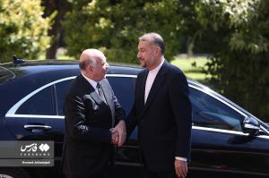 تصاویر| دیدار امیرعبداللهیان با  وزیر خارجه عراق