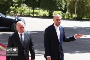 تصاویر| دیدار امیرعبداللهیان با  وزیر خارجه عراق