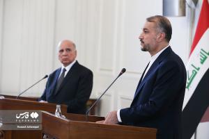 تصاویر| دیدار امیرعبداللهیان با  وزیر خارجه عراق