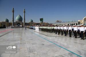 تصاویر| صبحگاه «عهد سربازی» در مسجد مقدس جمکران