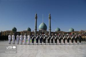 تصاویر| صبحگاه «عهد سربازی» در مسجد مقدس جمکران