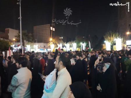 فیلم| تجمع اعتراضی مردم در میدان فلسطین در محکومیت جنایت‌های اسرائیل 