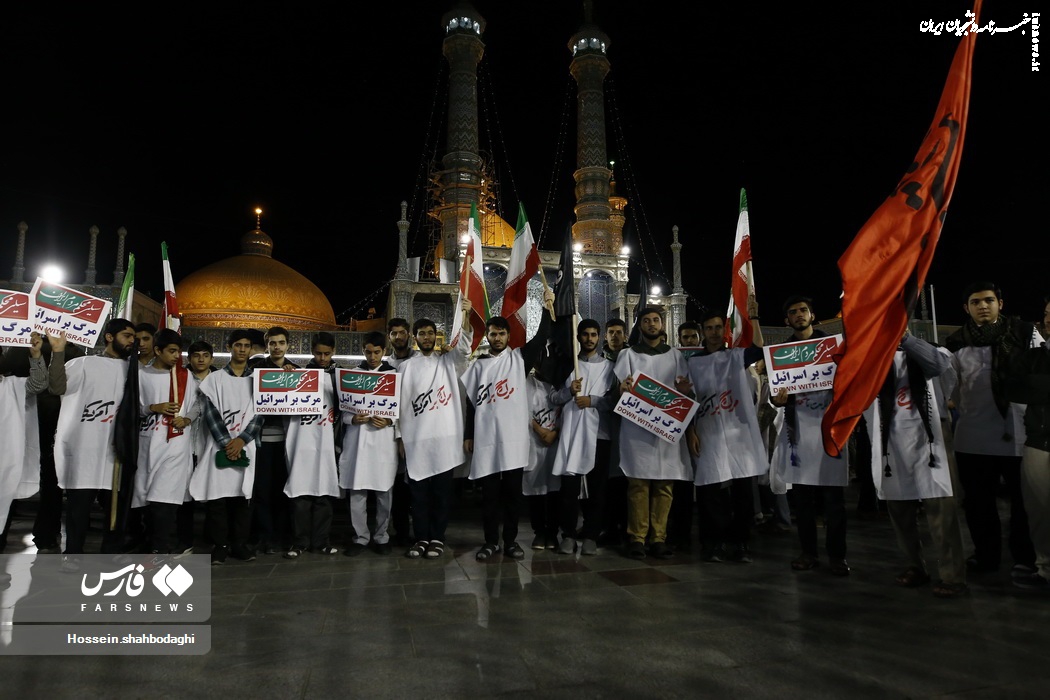 کفن پوشی قمی‌ها برای مظلومان فلسطینی +عکس