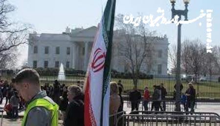 عکس رهبر انقلاب و پرچم ایران روی دیوار کاخ سفید +فیلم