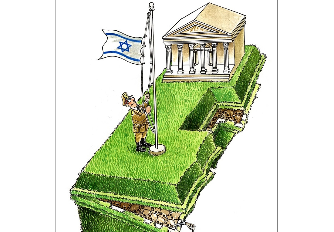 کاریکاتور| استقرار رژیم صهیونیستی بر پیکر شهدای غزه