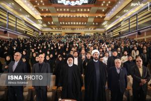 مراسم روز دانشجو با حضور رئیس جمهور در دانشگاه شهید بهشتی +عکس