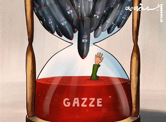 کاریکاتور|  اسرائیل ۴۰ هزار تن مواد منفجره بر سر غزه ریخت